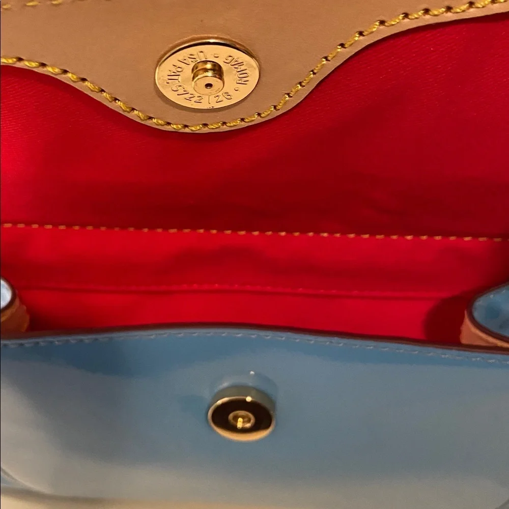 Dooney & Bourke Hobo Shoulder Bag Denim Blue Patent Leather New - Picture 4 of 15